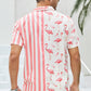 Striped Animal Short Sleeve Shirt