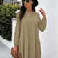 Balloon Sleeve Keyhole Tiered Dress