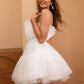 Tulle Ruffle Hem Bow Detail Mini Dress