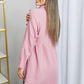 Zenana Bright and Airy Raw Edge Peplum Shirt with Pockets in Light Rose