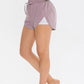Two-Tone Drawstring Waist Faux Layered Athletic Shorts