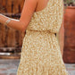 Ditsy Floral Grecian Neck Sleeveless Dress