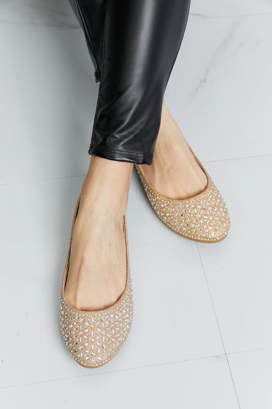 Forever Link Faux Leather Rhinestone Flats