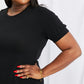 CY Fashion Full Size Slit Short Sleeve Dress in Black