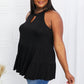 CY Fashion Full Size Cutout Grecian Neck Sleeveless Top
