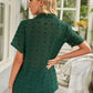Swiss Dot Collar Short Sleeve Shirt