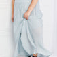 Sweet Lovely by Jen Full Size Leaps and Bounds Slit Maxi Skirt in Misty Blue