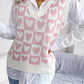 Two-Tone Heart Pattern Sweater Vest