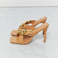 Cape Robbin Chunky Chain Detail Heels in Nude