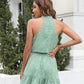 Ditsy Floral Grecian Neck Sleeveless Dress