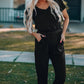 Belted V-Neck Jogger Jumpsuit