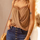 Twist Front Lace Trim Cropped Cami
