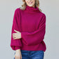 Zenana First Snow Ribbed Turtleneck Sweater