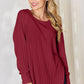Basic Bae Full Size Ribbed Round Neck Slit T-Shirt