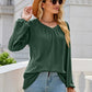 V-Neck Raglan Sleeve Ruched Detail Top