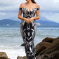 Contrast Sequin Off-Shoulder Formal Dress