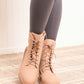 Weeboo Faux Leather Side Zipper Combat Boots
