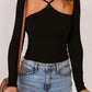 Strappy Neck Cutout Top