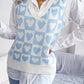 Two-Tone Heart Pattern Sweater Vest