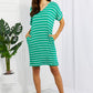 Zenana Springtime Sunshine Full Size Striped T-Shirt Dress