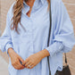 Striped Button Front Smocked Shirt