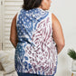 Vocal Mesa Point Printed Sleeveless Cardigan