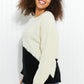 CY Fashion Half-and-Half Full Size Color Block Sweater