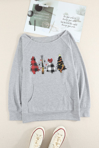 Christmas Graphic Raglan Sleeve Sweatshirt