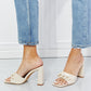 Cape Robbin Chain Detail Slide-On Heels in Off White