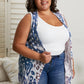 Vocal Mesa Point Printed Sleeveless Cardigan
