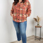 Zenana Pumpkin Spice Full Size Plaid Shacket in Rust