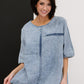 Zenana Out of the Blue Full Size Run Chambray High-Low Top