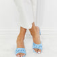 Cape Robbin Chain Detail Slide-On Heels in Blue