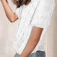 Swiss Dot Collar Short Sleeve Shirt
