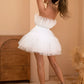 Tulle Ruffle Hem Bow Detail Mini Dress
