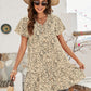Animal Print Button Front Flutter Sleeve Dress