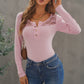 Contrast Lace Button Up Top