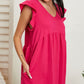 Cotton Bleu Pure Bliss Full Size Ruffle Sleeve Dress
