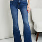 Zenana Frayed Trim Side Slit Jeans