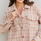 Davi & Dani Full Size Plaid Curved Raw Hem Shacket