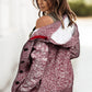 Cable-Knit Fleece Lining Button-Up Hooded Cardigan
