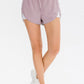 Two-Tone Drawstring Waist Faux Layered Athletic Shorts