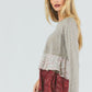 Davi & Dani Full Size Ditsy Floral Layered Peplum Top