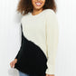 CY Fashion Half-and-Half Full Size Color Block Sweater