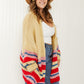 Davi & Dani Loveliest Smile Full Size Striped Longline Cardigan