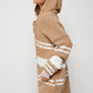 Davi & Dani Striped Drawstring Hooded Tunic Sweater