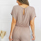 CY Fashion Full Size Round Neck Short Sleeve Romper with Pockets