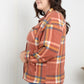 Zenana Pumpkin Spice Full Size Plaid Shacket in Rust