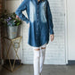 Veveret Pocketed Button Up Washed Denim Shirt