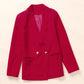 Double-Breasted Shawl Collar Blazer with Pockets